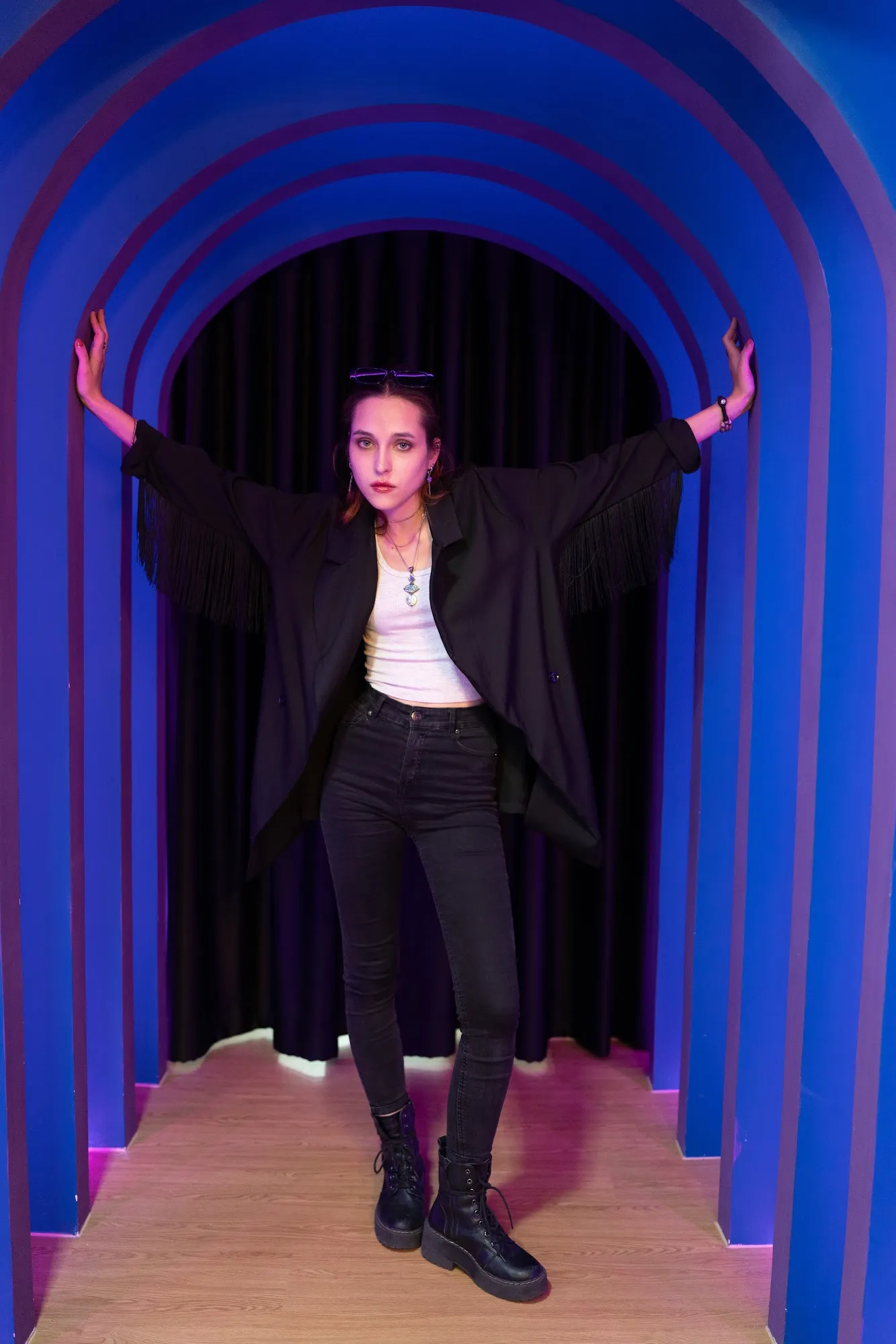 Client BTS shot in the Lounge's Sapphire Tunnel