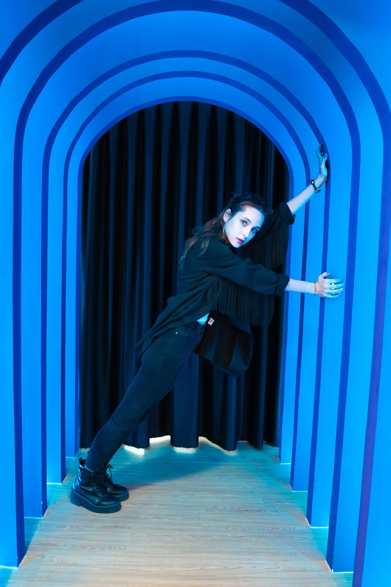 Client BTS shot in the Lounge's Sapphire Tunnel